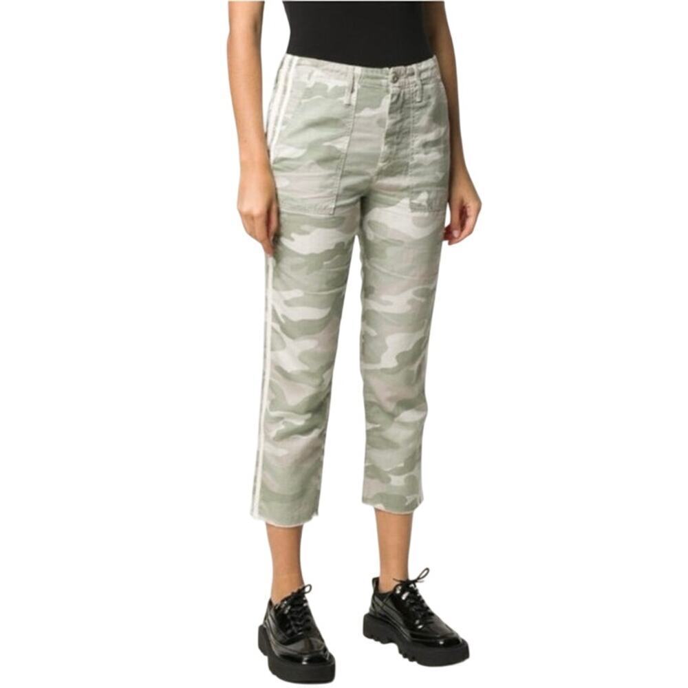 Mother The Shaker Chop Crop Fray Raw Hem Camo Desert Print Pants Size 27
